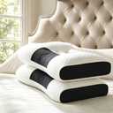 weiniuniuu Nuzzle Pillows 2 Pack, Neck Pillows for Pain Relief, 3D Knitted Cotton SPA Massage Pillows, Cervical Neck Support Pillows to Help Sleep and Protect The Neck, Bed Pillows for Sleeping(White)