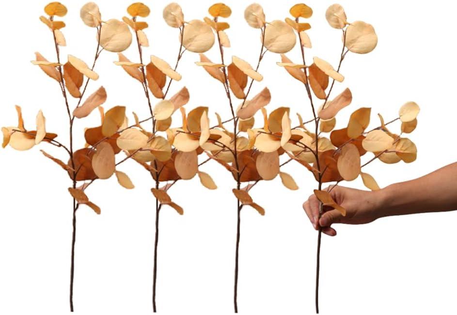 4 Pcs Fall Flowers Artificial for Decoration 34'' Faux Eucalyptus Stems Leaves Long Stem Eucalyptus Branches Fake Eucalyptus Silk Fall Leaves for Home Wedding Festival Party Decor,Champagne 4 Pcs Fall Flowers Artificial for Decoration 34'' Faux Eucalyptus Stems Leaves Long Stem Eucalyptus Branches Fake Eucalyptus Silk Fall Leaves for Home Wedding Festival Party Decor,Champagne
