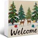 Christmas Decor Signs, Wooden Box Sign Decorative, Christmas Day Decor, Living Room Desktop Decors, Table Decor Art, Inspiring Gift for Friends or Family, 551.2inches (A26)