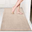 PURRUGS Machine Washable Kitchen Rug 32" x 47", Non-Slip/Skid Kitchen Runner Rugs & Floor Mats, Super Absorbent Soft Standing Mats for Kitchen, Sink & Laundry, Beige