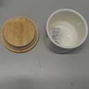 Sweejar Kitchen Canisters Ceramic Food Storage Jar, Stackable Containers with Airtight Seal Wooden Lid for Serving Ground Coffee, Tea, Sugar, Spice and More - 5 Fl Oz(White)