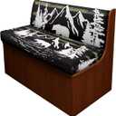 American Flag RV Dinette Cushion Covers Mountain Stretchable Camper Cushion Slipcovers for Travel Trailer Couch,Machine Washable RV Accessories