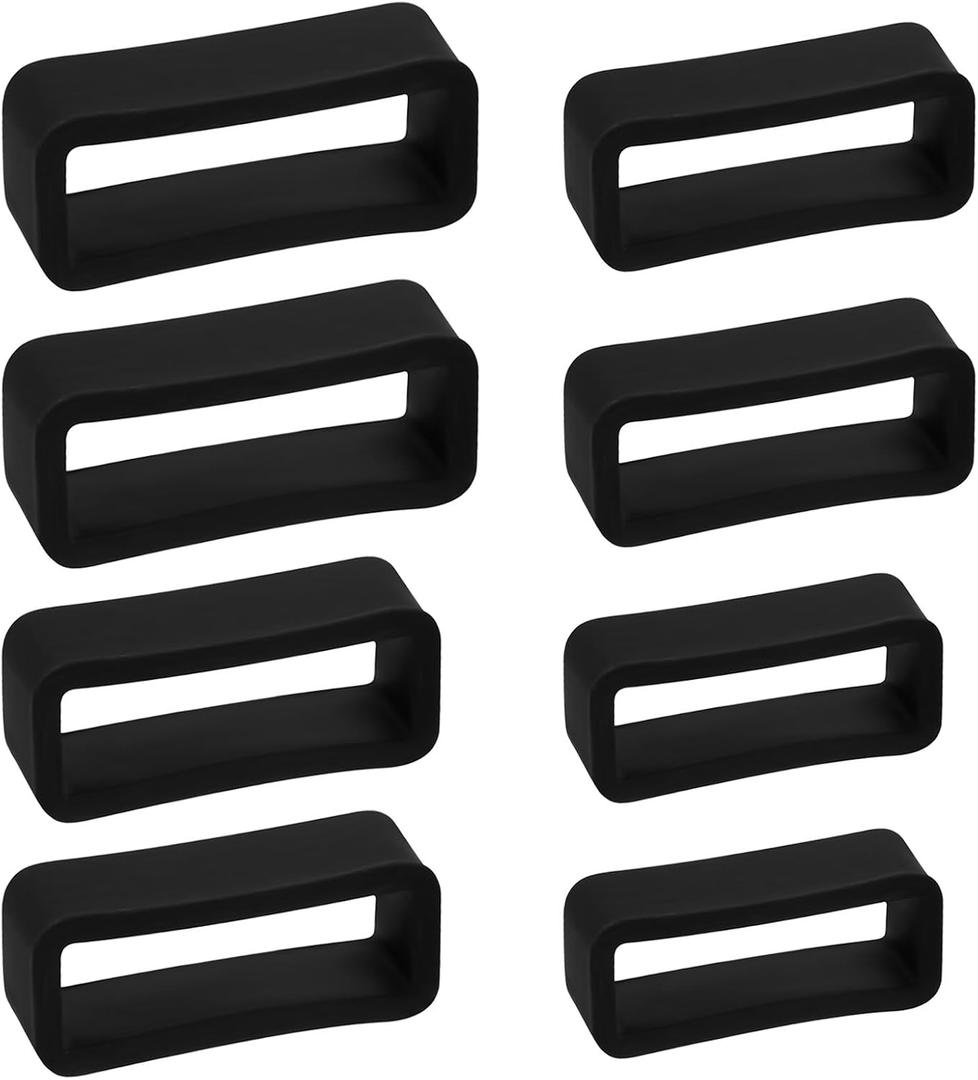 Mikovivi Watch Band Keepers, Silicone Band Loop Elastic Strap Fastener Replacement Parts for Smart Sport Watches (Black)