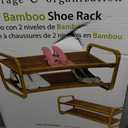 Oceanstar 2-Tier Bamboo Shoe Rack, Natural 13"D x 29.5"W x 13.5"H
