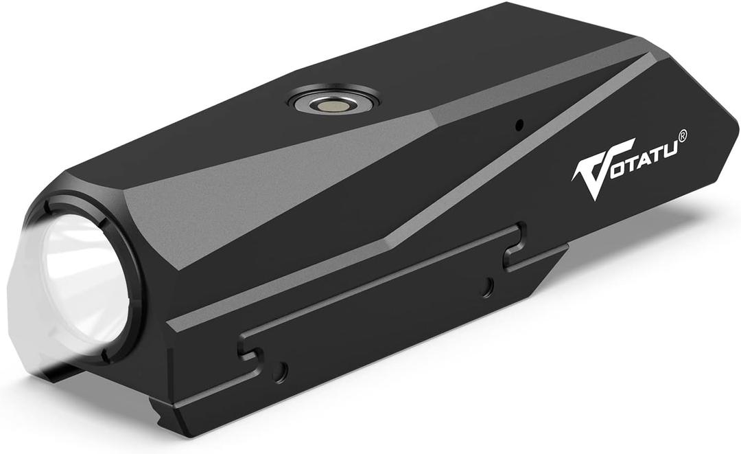 VOTATU PL50 Tactical Flashlight for Rifle - 1450 Lumens Weapon Light Compatible with Picatinny Rail, Magnetic USB Rechargeable, High/Low Modes