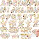 Hanaive 80 Pcs Chenille Letter Patches Self Adhesive Iron on Patch 3D Cute Embroidered Rainbow Smile Face Heart Applique Sewing Badges Patch for Fabric Clothing Jacket DIY(Yellow,Letter)