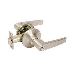 BESSER L6841E Tubular Door Knob Lockset Lever Entrance Satin Nickel
