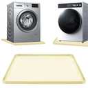 Washer Drain Pan 27×27inch Silicone Mat, Multi-function Non Slip Washer Drip Tray, With Raised Edge Washing Machine Silicone Mat, Soft Foldable Portable Waterproof Pad (White)