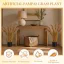 Jexine 2 Pcs 3 ft Fall Artificial Pampas Grass Plants in Pots