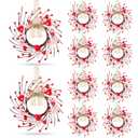 10 Pcs Valentines Day Wreaths Kitchen Cabinet Wreath Farmhouse Artificial Red Pink Heart Berries Mini Valentine's Day Windows Wreath for Front Door Porch Wall Decor