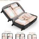 Veken 8 Set Packing Cubes, Cruise Ship Travel Essentials Accessories for Beach Vacation, Personalized Gifts for Women Mom Her, Suitcase Organizer Bags for Luggage with Hanging Toiletry Bag (Dutch Cream)