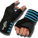 Workout Gloves for Men and Women,Gym Gloves for Weight Lifting with Wrist Support,Exercise,Rock Climbing, Biking,Training,Fitness,Pull up,Fingerless, Breathable and Snug fit
