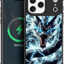 Zeggi for iPhone 17 Pro Max Case with Lightning Dragon Four Corner Airbag Protection Design Soft Silicone Frame Personalized Pattern Case Compatible with iPhone 17 Pro Max for Men