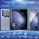 [2Set 6PCS] Screen Protector Compatible with Galaxy Z Fold 5 5G, 2 Inner TPU Films + 2 Outer Tempered Glass + 2 Camera Lens Protectors, High Clarity, Anti-Shatter