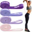 Resistance Bands Set - Pull Up Bands for Men Women, Exercise Bands Resistance with Door Anchor, Training Poster & Pouch for Body Stretching, Pull Up Assist (4 PCS - (5-80LBS) - Gradient Blue-Purple)