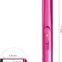 Terviiix Mini Flat Iron for Bangs Short Hair Edges, 1/2 Inch Small Ceramic Hair Straightener and Curler 2-in-1, Travel Flat Iron with Dual Voltage, 430F Fast Heat, Pouch - Pink