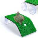 Keedolla Small Turtle Basking Platform Simulation Grass Turtle Ramp, Turtle Resting Basking Dock Floating Dcor for Aquatic Turttle Reptile Frog Terrapin