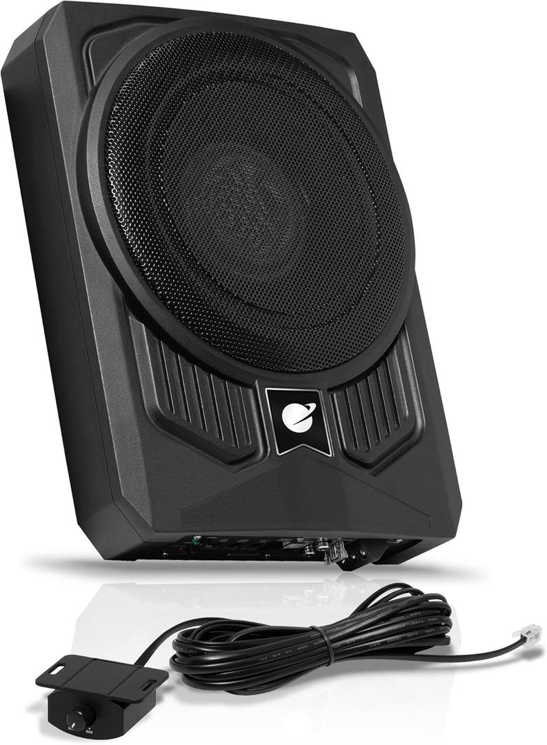Planet Audio P10AW Amplified Car Subwoofer - 1000 Watts, Low Profile, 10 Inch Subwoofer, Remote Subwoofer Control, Great for Vehicles That Need Bass But Have Limited Space