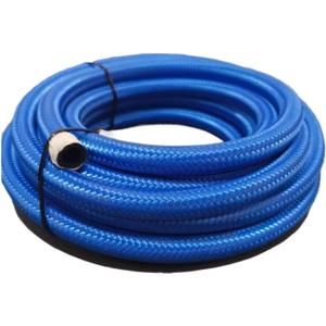 Nylon Braided Radiator Brake Fuel Hose Oil Gaes Line AN4AN6AN8AN10AN12AN16AN20 Cooler Hose Line Pipe Tube Nylon Stainless Steel Braided CPE Rubber Blue 1M(CPE AN4)