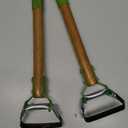 2 Pcs Mini Garden Hoes for Weeding Long Stirrup Hoe Tools Scuffle Garden Tool for Lawn Yard Weeding Gardening (Wood Handle)