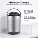 Stainless Steel Insulated Beverage Dispenser, 1.7Gal Thermal Carafe with Spigot for Hot Coffee & Cold Juice, 12-Hour Heat Retention Drink Dispenser for Party Wedding Cafe, Silver