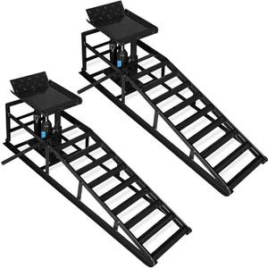 Skepphlay 2 Pack Hydraulic Car Ramps 5t, Car Ramps High Lift 11000lbs, Cars Lift Service Ramp Height 9"-14.2", Heavy Duty Steel Auto Ramp for Changing Oil for Maintenance, Black