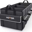 HOTOR Trunk Organizer - Car Organizer with 5 Pockets, Trunk organizer for SUV, Sedan & Van, Car Organization with Sturdy Base Panel for Car Accessories, Black, 2 Compartments, 35.4"14.2"10.6" (XX-Large)