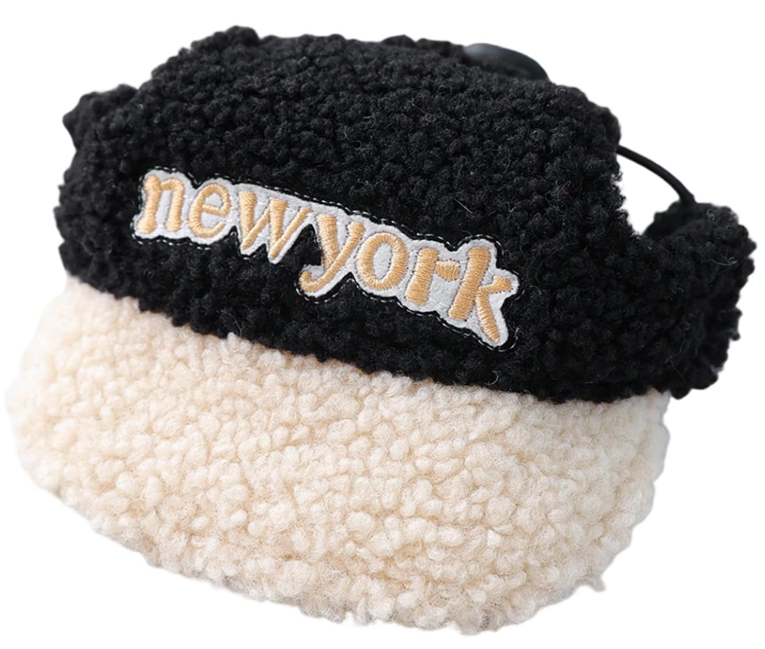 Dog Baseball Cap, Cat Fall Warm Hat  Pet Caps for Kittens & Puppies, Sun Protection & Decorative Embroidered Hats (Black, Small)