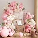 Pink Balloon Arch Kit 124Pcs Pink and White Balloon Arch Garland Kit Pastel Pink Light Pink Sand White Balloons for Baby Shower Bridal Shower Wedding Anniversary Birthday Party Decorations