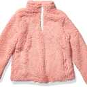 Amazon Essentials Girls and Toddlers' Long Sleeve Sherpa Fleece Quarter-Zip Jacket, Midweight (2T, Mauve)