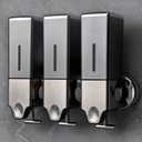 3 x 500ml per Cup Wall Mounted Manual Soap Dispenser for Home, Bath, Kitchen, Hotels, Restaurants. Shower and Lotion (Grey), 