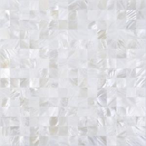 Peel and Stick Tile Backsplash 6PCS Mother of Pearl Shell Mosaic Stick on Decor for Kitchen Living Room Bathroom (Ivory White)