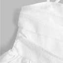 SHENHE Girl's Smocked Ruched A Line Swing Dress Layered Tie Shoulder Flowy Cami Short Dress (White)