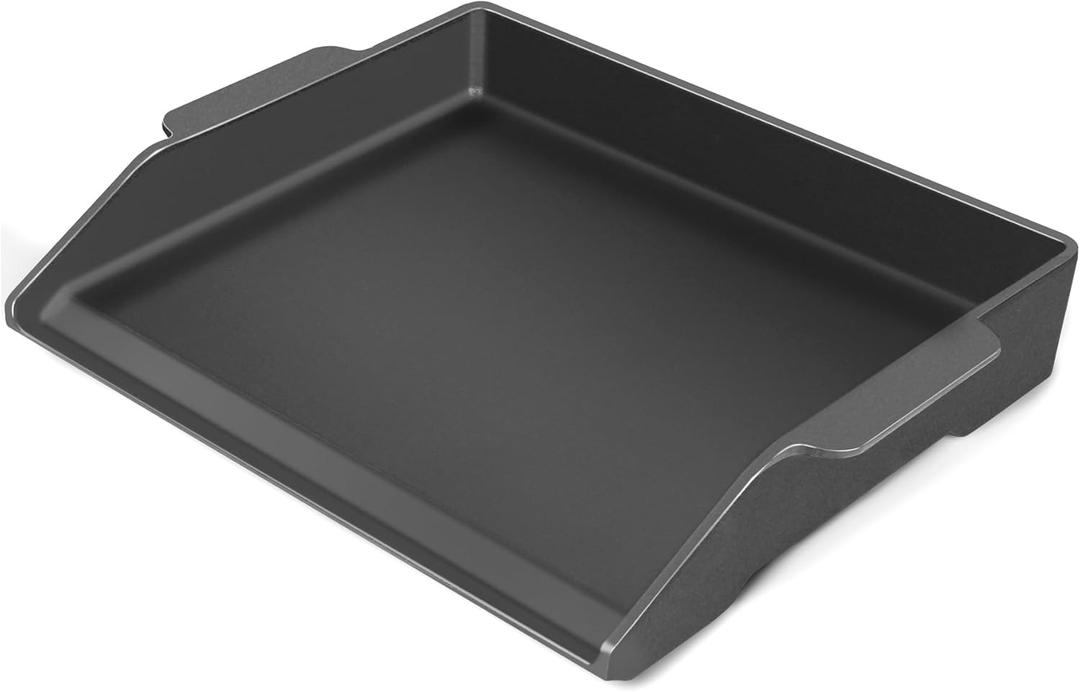 Cast Iron Griddle, Universal Stove Top Flat Griddle Charcoal Gas Grill Pan Insert for Weber Charbroil Nexgrill Replacement Parts Cooking Plate Outdoor Camp Tailgating Teppanyaki Accessory 17" x 13"