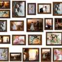 Namalu 20 Pcs Gallery Wall Frames Set Rustic Picture Frames Collage Assorted Photo Wall Decor Pack for Hanging or Tabletop Display Multi Sizes with 8 x 10, 5 x 7, 4 x 6 (Brown)