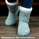 cosyone1997 Women's Fuzzy Slipper Socks with Non-slip Grippers, Cozy & Unique Gifts (Aqua)
