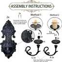 Black Metal Candle Holder Gothic Wall Decor Style Candle Sconces Set of 2, for Taper & Pillar Candle（not Contain Candles）