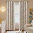 Jinchan Nursery Curtains 95% Blackout Pink Floral Curtains for Girls Room, 84 Inch Length Farmhouse Drapes for Bedroom Living Room Darkening Window Treatment Grommet Top Set of 2 Panels