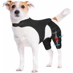 Pawfun Dog Knee Brace for Torn ACL Hind Leg, Adjustable Dog Leg Braces for Back Leg with 4 Metal Stabilizers Helps with Torn CCL, Luxating Patella, Ligament Injuries, Hip Dysplasia,XS