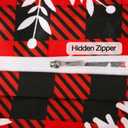 JSD Red Buffalo Plaid Snowflakes Duvet Cover Set Queen Size, 3 Piece Christmas Winter Printed Microfiber Comforter Covers