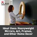 3M CLAW(TM) 65 lb. Drywall Picture Hanger With Spot Markers, Heavyweight Hanging Solution for Room Decor and Office Decor, Including Mirrors or Large Art 3 Pack