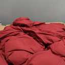 ROSGONIA Oversized King Comforter Dark Red, 3pcs (1 Boho Red Comforter & 2 Pillowcases) Lightweight Oversized King Size Comforter Sets Bedding Blanket