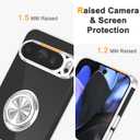 Tnarru Designed for Google Pixel 9 Pro XL Clear Case with Stand [Magnetic Ring Holder Kickstand] Soft TPU Bumper Non-Yellowing Anti-Scratch Lightweight Slim for Google Pixel 9 Pro XL Case Silver