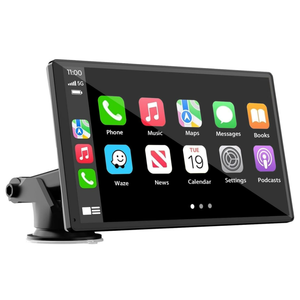 Portable Wireless Carplay Car Stereo, 7" HD Touchscreen for Car with Apple CarPlay & Android Auto with Backup Camera/Mirror Link/Voice Control/Bluetooth/GPS/AUX/FM Satellite Radio for All Vehicles