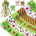 Christmas Ribbon Wired 2.5 inch,6 Rolls 30 Yards Red and Green Christmas Ribbon for Tree/Bow/Wreath Supplies,Wired Ribbons Crafts Xmas Decorations
