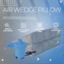 Boyd Sleep Inflatable Air Wedge Pillow, Adjustable Dual-Chamber Incline with Electric Pump, Auto Seal Valves & Ever Firm Fabric, for Acid Reflux, Snoring, GERD, Pregnancy, Back Support, 24" x 22"