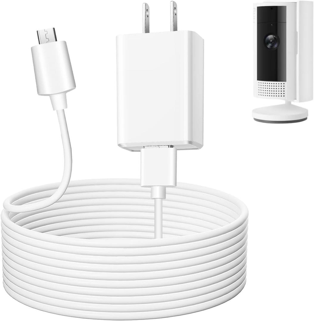 Charging Cable for Ring Indoor Cam (2nd Gen), 16.5FT/5M USB-A to Micro USB Power Adapter Charger Cable for Ring Indoor Camera, Not for (1nd Gen)