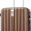 Hanke 20 Inch Carry On Luggage 22x14x9 Airline Approved Lightweight PC Hard Shell Suitcases with Wheels Travel Luggage Rolling Suitcase Travel Luggage Bag Christmas Gifts for Birthday, Brown