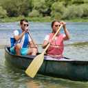 2 Pcs Oar Canoe Paddle 4 Feet Wooden Boat Paddle, Ergonomic Grip,Pine Wood Paddle Oars for Kayak Water Sport DIY Home Decoration