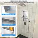 304 Stainless Steel Shower Niche Insert-Glossy White 24 x 12 No Tile Needed Bathroom Niche for Shower Wall-Double Shelves Built in Shower Shelf-Waterproof Recessed Cabinet for Bathroom